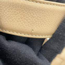 Pre Owned Chanel Gst Tote Beige Caviar Leather