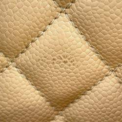 Pre Owned Chanel Gst Tote Beige Caviar Leather