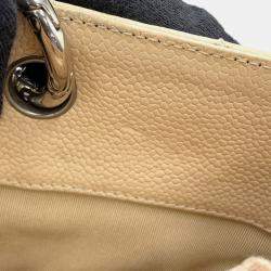 Pre Owned Chanel Gst Tote Beige Caviar Leather