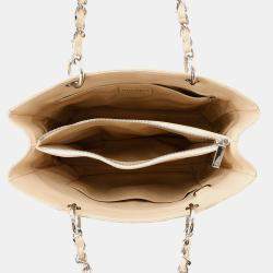 Pre Owned Chanel Gst Tote Beige Caviar Leather