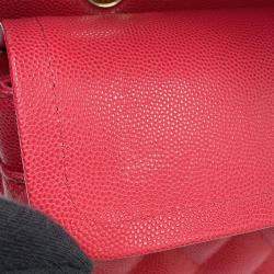 Pre Owned Chanel Matelasse Double Flap Chain shoulder Red Caviar Leather