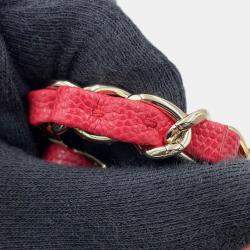 Pre Owned Chanel Matelasse Double Flap Chain shoulder Red Caviar Leather