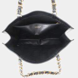 Pre Owned Chanel Cc Logo Chain Tote Black Lambskin