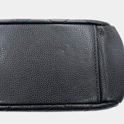 Pre Owned Chanel Pst Tote Black Caviar Leather