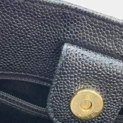 Pre Owned Chanel Pst Tote Black Caviar Leather