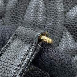 Pre Owned Chanel Pst Tote Black Caviar Leather