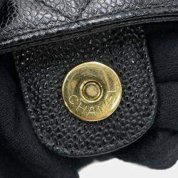 Pre Owned Chanel Pst Tote Black Caviar Leather