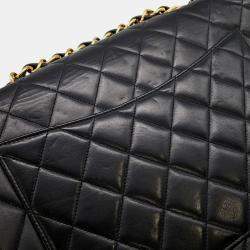 Pre Owned Chanel Jumbo Matelasse Chain shoulder Black Lambskin