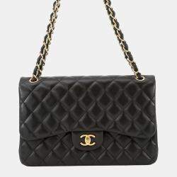 Pre Owned Chanel Matelasse Chain shoulder Black Lambskin