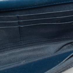 Pre Owned Chanel Navy Blue Quilted Patent Leather WOC Bag