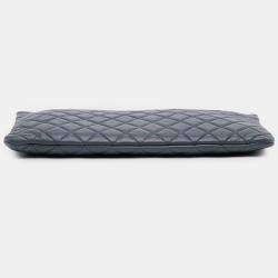 Pre Owned Chanel Large Quilted Lambskin O Case Clutch