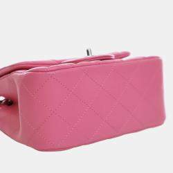 Pre Owned Chanel Mini Square Classic Lambskin Single Flap