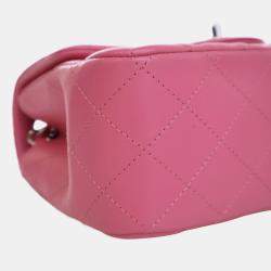 Pre Owned Chanel Mini Square Classic Lambskin Single Flap