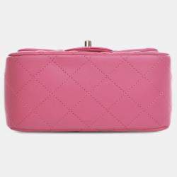 Pre Owned Chanel Mini Square Classic Lambskin Single Flap
