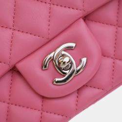 Pre Owned Chanel Mini Square Classic Lambskin Single Flap