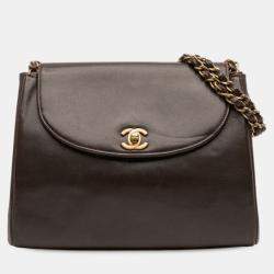 Pre Owned Chanel CC Lambskin Chain Shoulder Bag