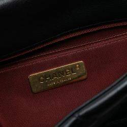 Pre Owned Chanel Black Large Lambskin 19 Flap
