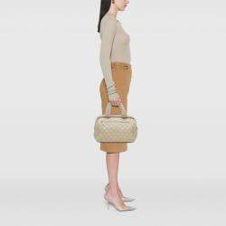 Pre Owned Chanel White Quilted Caviar Coco Cocoon Bowler Bag