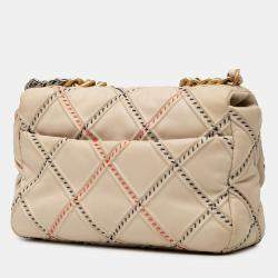 Pre Owned Chanel Brown Medium Lambskin Stitched 19 Flap