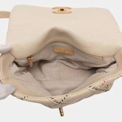 Pre Owned Chanel Brown Medium Lambskin Stitched 19 Flap