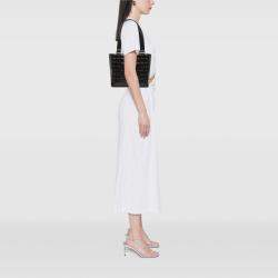Pre Owned Chanel Black CC Choco Bar Lambskin Tote