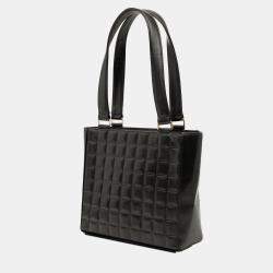 Pre Owned Chanel Black CC Choco Bar Lambskin Tote