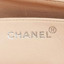 Pre Owned Chanel Beige Quilted Leather Jumbo Vintage Classic Single Flap Bag