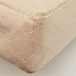 Pre Owned Chanel Beige Quilted Leather Jumbo Vintage Classic Single Flap Bag