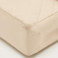 Pre Owned Chanel Beige Quilted Leather Jumbo Vintage Classic Single Flap Bag