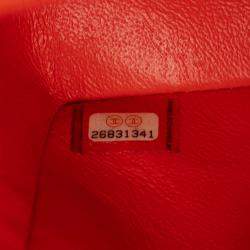 Pre Owned Chanel Red Mini Rectangular Classic Lambskin Single Flap