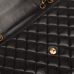 Pre Owned Chanel Black Jumbo Classic Lambskin Single Flap