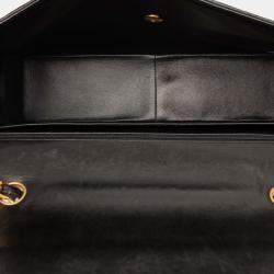 Pre Owned Chanel Black Jumbo Classic Lambskin Single Flap