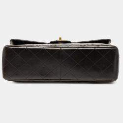 Pre Owned Chanel Black Jumbo Classic Lambskin Single Flap