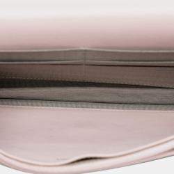Pre Owned Chanel Pink CC Caviar Sevruga Wallet On Chain