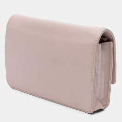 Pre Owned Chanel Pink CC Caviar Sevruga Wallet On Chain