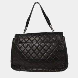 Pre Owned Chanel Black Lambskin Antik Boy Flap Handbag