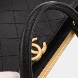 Pre Owned Chanel Black Coco Luxe Calfskin 2way Handbag