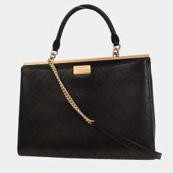 Pre Owned Chanel Black Coco Luxe Calfskin 2way Handbag