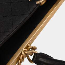 Pre Owned Chanel Black Coco Luxe Calfskin 2way Handbag