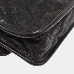 Pre Owned Chanel Black Calfskin French Riviera Shoulder Bag