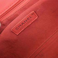 Pre Owned Chanel Pink Tweed Single Flap Patchwork Shoulder Bag