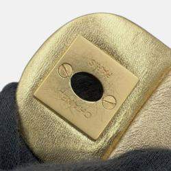 Pre Owned Chanel Gold Mini Square Classic Lambskin Single Flap