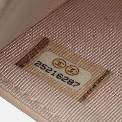 Pre Owned Chanel Beige Brown CC Chevron Caviar Ancient Greek Charms Wallet On Chain