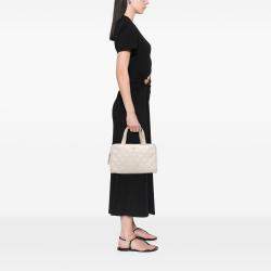 Pre Owned Chanel White CC Lambskin Wild Stitch Handbag