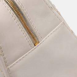 Pre Owned Chanel White CC Lambskin Wild Stitch Handbag