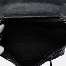 Pre Owned Chanel Black CC Quilted Lambskin Full Flap Wallet on Chain
