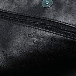 Pre Owned Chanel Black CC Quilted Lambskin Full Flap Wallet on Chain