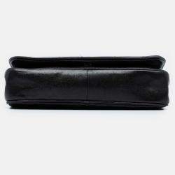 Pre Owned Chanel Black CC Quilted Lambskin Full Flap Wallet on Chain