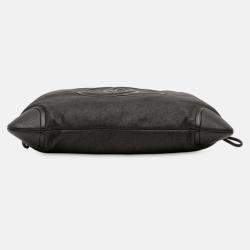 Pre Owned Chanel Black Washed Calfskin CC Cup Drawstring Tote