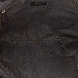 Pre Owned Chanel Black Washed Calfskin CC Cup Drawstring Tote